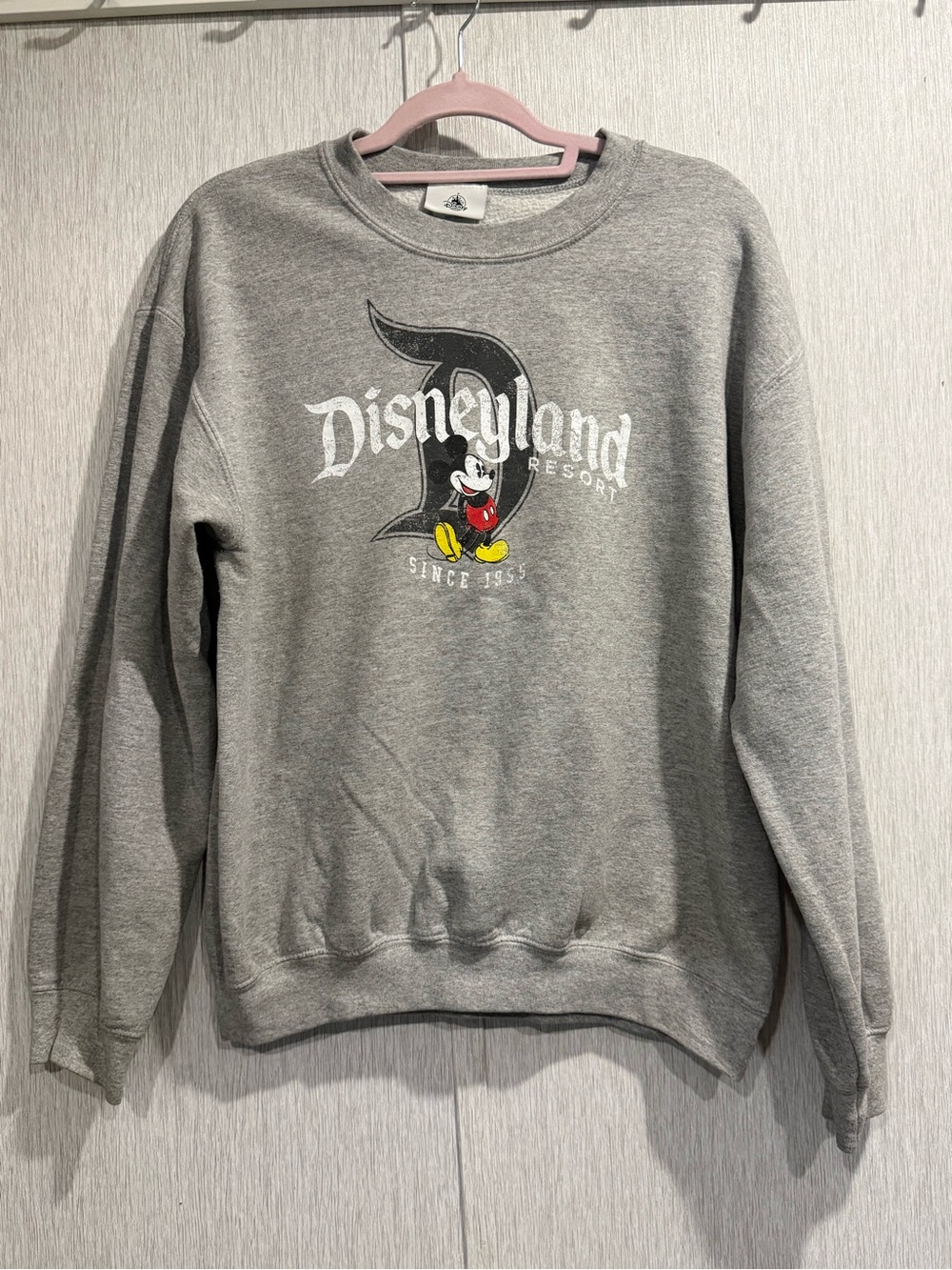 Disney Grey Crew Sweatshirt with Mickey D Graphic